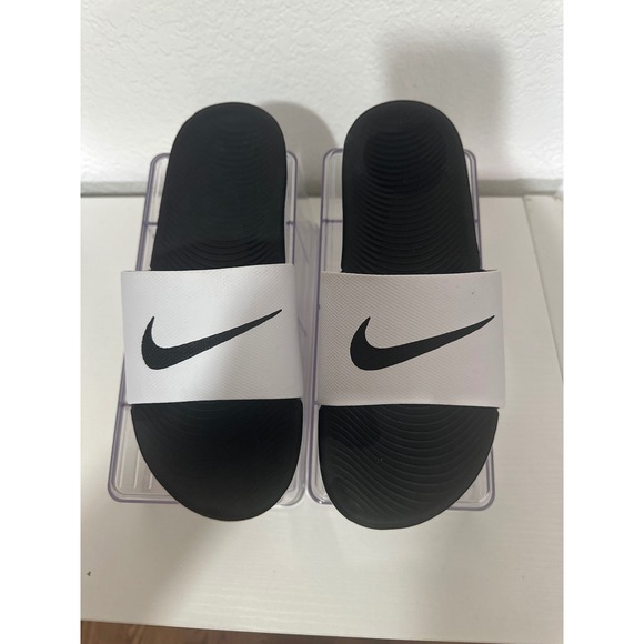 Nike Victori One Slide Sandals White Black Mens Size 9 Style 832646-100 - Picture 1 of 5